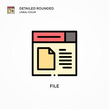 Dosya vektör simgesi. Modern vektör illüstrasyon kavramları. Düzenlemesi ve kişiselleştirmesi kolay.