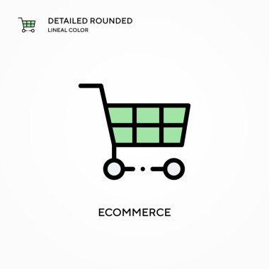 Ticaret vektör simgesi. Modern vektör illüstrasyon kavramları. Düzenlemesi ve kişiselleştirmesi kolay.