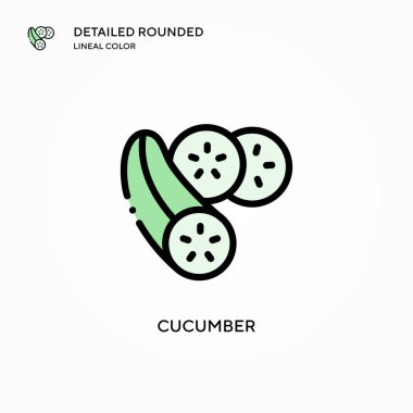 Salatalık vektör simgesi. Modern vektör illüstrasyon kavramları. Düzenlemesi ve kişiselleştirmesi kolay.