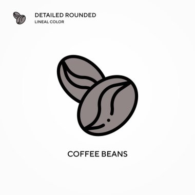 Kahve çekirdeği vektör ikonu. Modern vektör illüstrasyon kavramları. Düzenlemesi ve kişiselleştirmesi kolay.