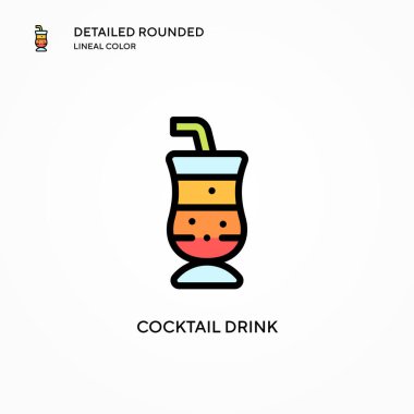 Kokteyl içeceği ikonu. Modern vektör illüstrasyon kavramları. Düzenlemesi ve kişiselleştirmesi kolay.