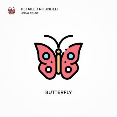 Kelebek vektör simgesi. Modern vektör illüstrasyon kavramları. Düzenlemesi ve kişiselleştirmesi kolay.