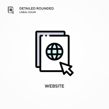 Web sitesi vektör simgesi. Modern vektör illüstrasyon kavramları. Düzenlemesi ve kişiselleştirmesi kolay.