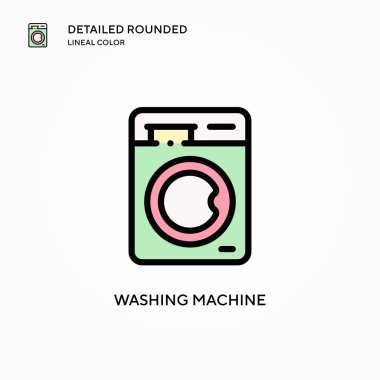 Çamaşır makinesi vektör simgesi. Modern vektör illüstrasyon kavramları. Düzenlemesi ve kişiselleştirmesi kolay.