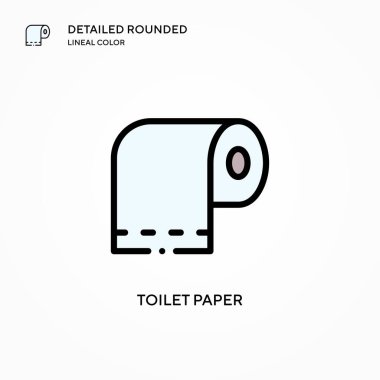 Tuvalet kağıdı vektör simgesi. Modern vektör illüstrasyon kavramları. Düzenlemesi ve kişiselleştirmesi kolay.