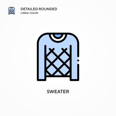 Süveter vektör simgesi. Modern vektör illüstrasyon kavramları. Düzenlemesi ve kişiselleştirmesi kolay.