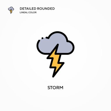 Fırtına vektör simgesi. Modern vektör illüstrasyon kavramları. Düzenlemesi ve kişiselleştirmesi kolay.
