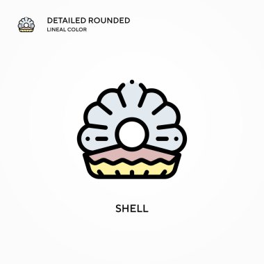 Kabuk vektör simgesi. Modern vektör illüstrasyon kavramları. Düzenlemesi ve kişiselleştirmesi kolay.