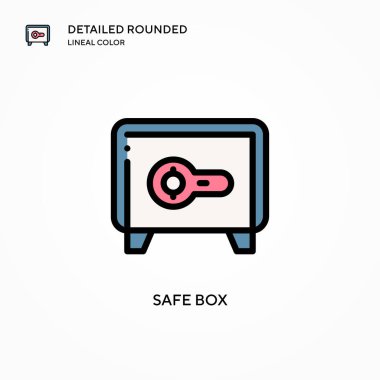 Güvenli kutu vektör simgesi. Modern vektör illüstrasyon kavramları. Düzenlemesi ve kişiselleştirmesi kolay.