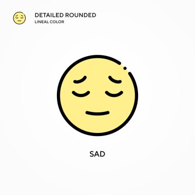 Üzücü vektör simgesi. Modern vektör illüstrasyon kavramları. Düzenlemesi ve kişiselleştirmesi kolay.