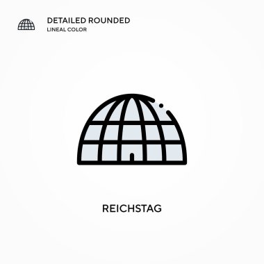 Reichstag vektör simgesi. Modern vektör illüstrasyon kavramları. Düzenlemesi ve kişiselleştirmesi kolay.