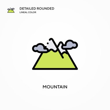 Dağ vektör simgesi. Modern vektör illüstrasyon kavramları. Düzenlemesi ve kişiselleştirmesi kolay.