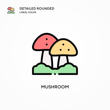 Mantar vektör simgesi. Modern vektör illüstrasyon kavramları. Düzenlemesi ve kişiselleştirmesi kolay.