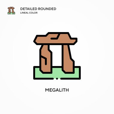 Megalith vektör simgesi. Modern vektör illüstrasyon kavramları. Düzenlemesi ve kişiselleştirmesi kolay.