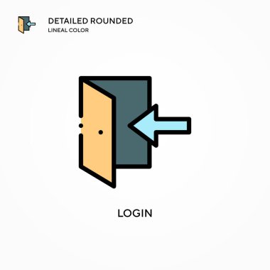 Giriş vektörü simgesi. Modern vektör illüstrasyon kavramları. Düzenlemesi ve kişiselleştirmesi kolay.