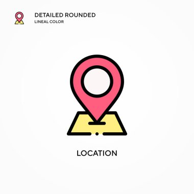 Konum vektör simgesi. Modern vektör illüstrasyon kavramları. Düzenlemesi ve kişiselleştirmesi kolay.