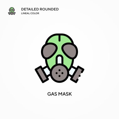 Gaz maskesi vektör simgesi. Modern vektör illüstrasyon kavramları. Düzenlemesi ve kişiselleştirmesi kolay.