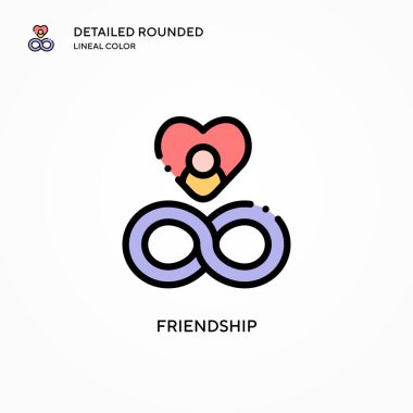 Dostluk vektör simgesi. Modern vektör illüstrasyon kavramları. Düzenlemesi ve kişiselleştirmesi kolay.