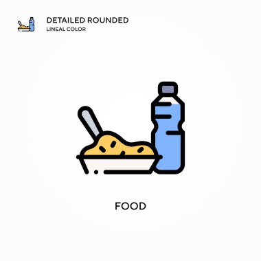 Yiyecek vektör simgesi. Modern vektör illüstrasyon kavramları. Düzenlemesi ve kişiselleştirmesi kolay.