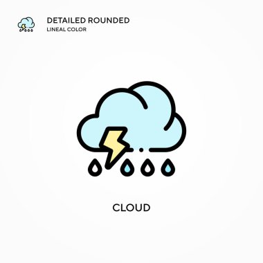 Bulut vektör simgesi. Modern vektör illüstrasyon kavramları. Düzenlemesi ve kişiselleştirmesi kolay.