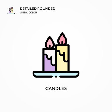 Mum vektör simgesi. Modern vektör illüstrasyon kavramları. Düzenlemesi ve kişiselleştirmesi kolay.