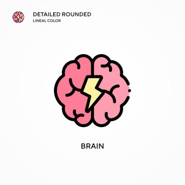 Beyin vektör simgesi. Modern vektör illüstrasyon kavramları. Düzenlemesi ve kişiselleştirmesi kolay.