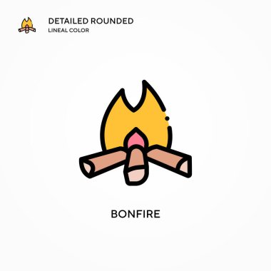 Şenlik ateşi vektör simgesi. Modern vektör illüstrasyon kavramları. Düzenlemesi ve kişiselleştirmesi kolay.