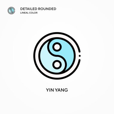 Yin yang vektör simgesi. Modern vektör illüstrasyon kavramları. Düzenlemesi ve kişiselleştirmesi kolay.