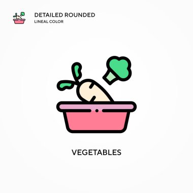 Sebze vektör simgesi. Modern vektör illüstrasyon kavramları. Düzenlemesi ve kişiselleştirmesi kolay.