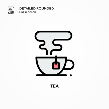 Çay vektör simgesi. Modern vektör illüstrasyon kavramları. Düzenlemesi ve kişiselleştirmesi kolay.
