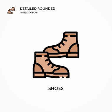 Ayakkabı vektör simgesi. Modern vektör illüstrasyon kavramları. Düzenlemesi ve kişiselleştirmesi kolay.