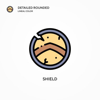 Kalkan vektör simgesi. Modern vektör illüstrasyon kavramları. Düzenlemesi ve kişiselleştirmesi kolay.