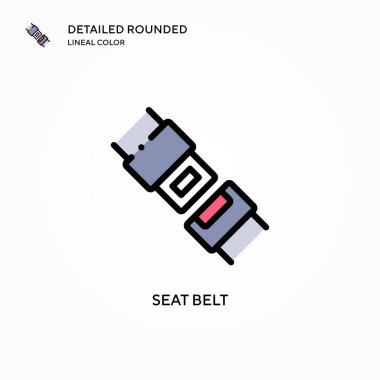 Emniyet kemeri vektör simgesi. Modern vektör illüstrasyon kavramları. Düzenlemesi ve kişiselleştirmesi kolay.