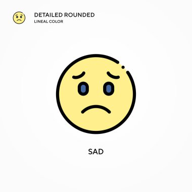 Üzücü vektör simgesi. Modern vektör illüstrasyon kavramları. Düzenlemesi ve kişiselleştirmesi kolay.