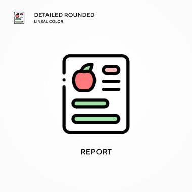 Vektör simgesini rapor et. Modern vektör illüstrasyon kavramları. Düzenlemesi ve kişiselleştirmesi kolay.