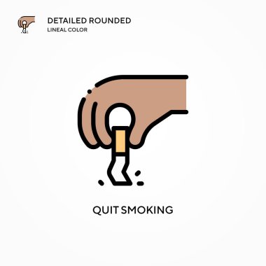 Sigara içmeyi bırak vektör simgesi. Modern vektör illüstrasyon kavramları. Düzenlemesi ve kişiselleştirmesi kolay.