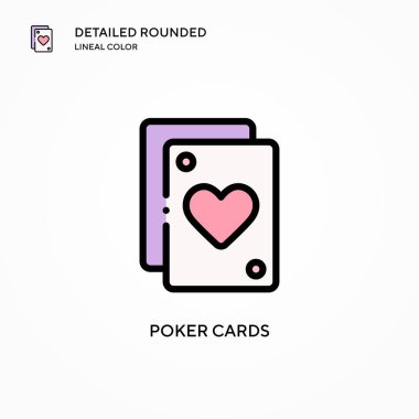 Poker kartları vektör simgesi. Modern vektör illüstrasyon kavramları. Düzenlemesi ve kişiselleştirmesi kolay.