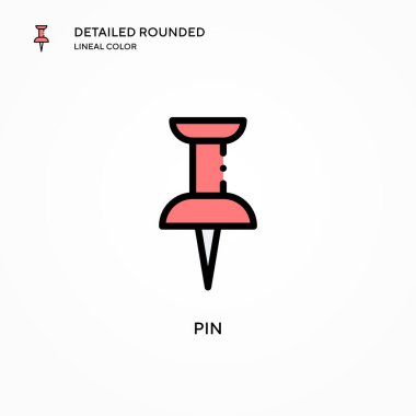 Pin vektör simgesi. Modern vektör illüstrasyon kavramları. Düzenlemesi ve kişiselleştirmesi kolay.