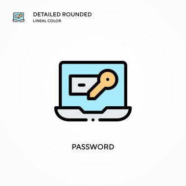Parola vektör simgesi. Modern vektör illüstrasyon kavramları. Düzenlemesi ve kişiselleştirmesi kolay.