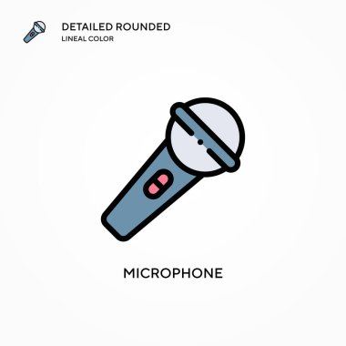 Mikrofon vektör simgesi. Modern vektör illüstrasyon kavramları. Düzenlemesi ve kişiselleştirmesi kolay.