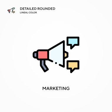 Pazarlama vektör simgesi. Modern vektör illüstrasyon kavramları. Düzenlemesi ve kişiselleştirmesi kolay.
