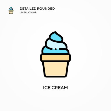 Dondurma vektör simgesi. Modern vektör illüstrasyon kavramları. Düzenlemesi ve kişiselleştirmesi kolay.