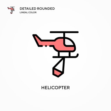 Helikopter vektör simgesi. Modern vektör illüstrasyon kavramları. Düzenlemesi ve kişiselleştirmesi kolay.