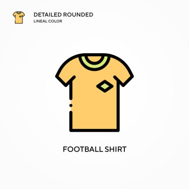 Futbol tişörtü vektör simgesi. Modern vektör illüstrasyon kavramları. Düzenlemesi ve kişiselleştirmesi kolay.