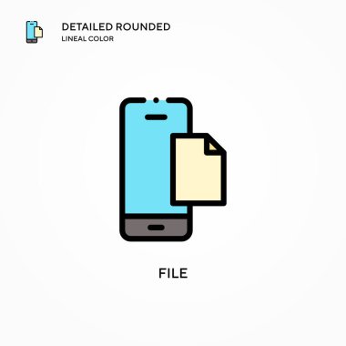 Dosya vektör simgesi. Modern vektör illüstrasyon kavramları. Düzenlemesi ve kişiselleştirmesi kolay.