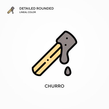 Churro vektör simgesi. Modern vektör illüstrasyon kavramları. Düzenlemesi ve kişiselleştirmesi kolay.