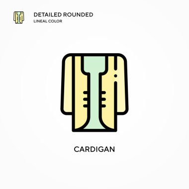Cardigan vektör simgesi. Modern vektör illüstrasyon kavramları. Düzenlemesi ve kişiselleştirmesi kolay.