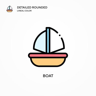 Tekne vektör simgesi. Modern vektör illüstrasyon kavramları. Düzenlemesi ve kişiselleştirmesi kolay.