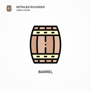 Namlu vektör ikonu. Modern vektör illüstrasyon kavramları. Düzenlemesi ve kişiselleştirmesi kolay.