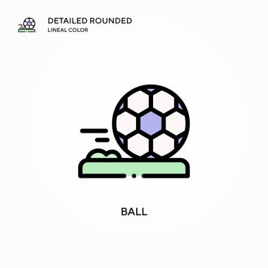 Top vektör simgesi. Modern vektör illüstrasyon kavramları. Düzenlemesi ve kişiselleştirmesi kolay.